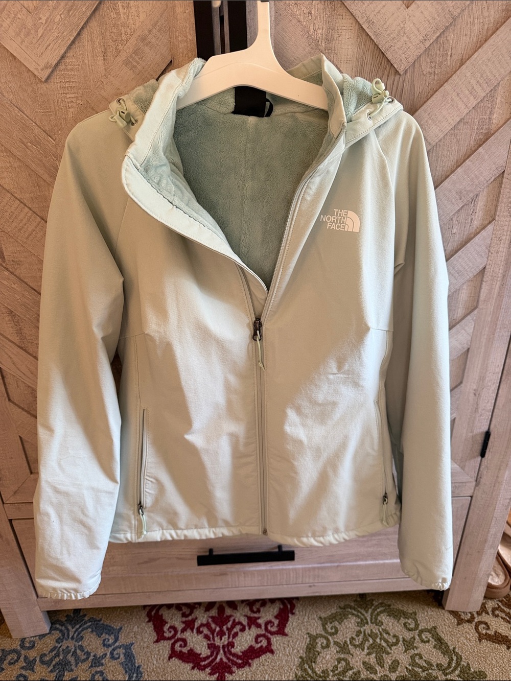 The North Face Women's Mint Green Softshell Hooded Jacket